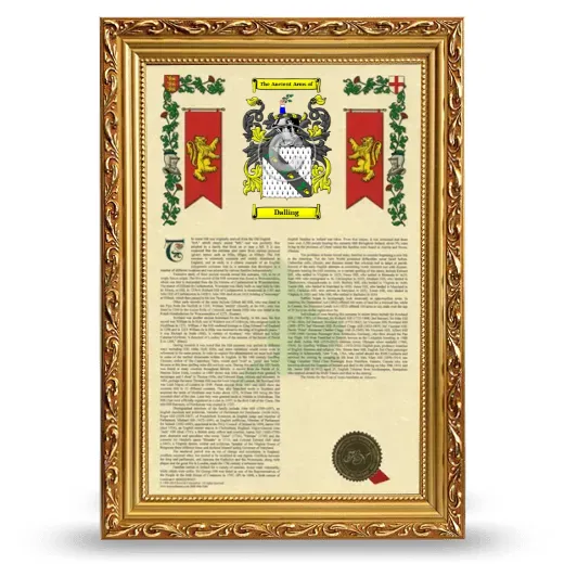 Dalling Armorial History Framed - Gold