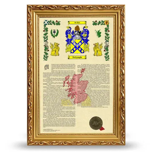 Dalrymple Armorial History Framed - Gold