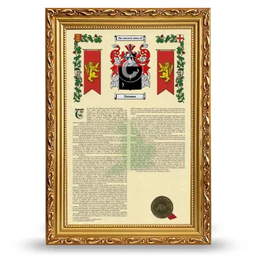 Damms Armorial History Framed - Gold
