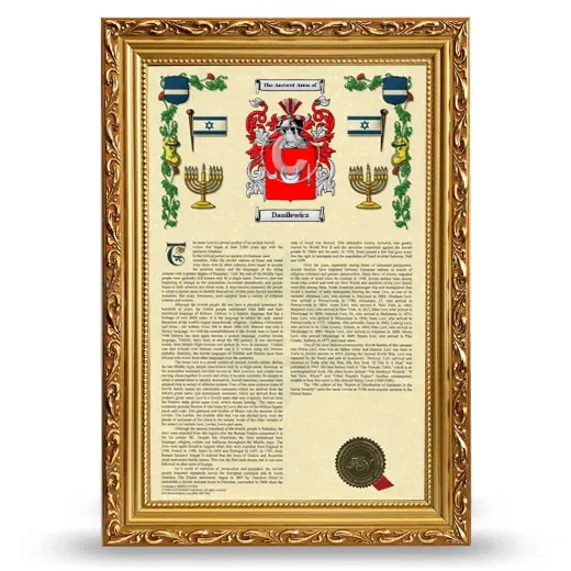 Danilewicz Armorial History Framed - Gold