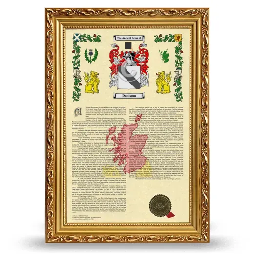 Danisom Armorial History Framed - Gold