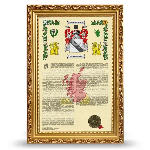 Dannisoombe Armorial History Framed - Gold