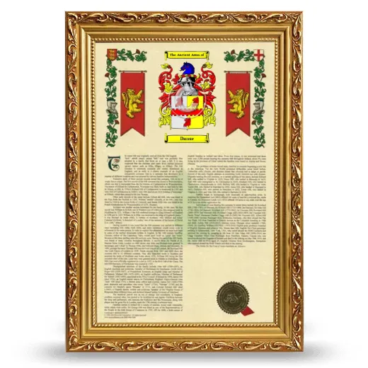 Danse Armorial History Framed - Gold