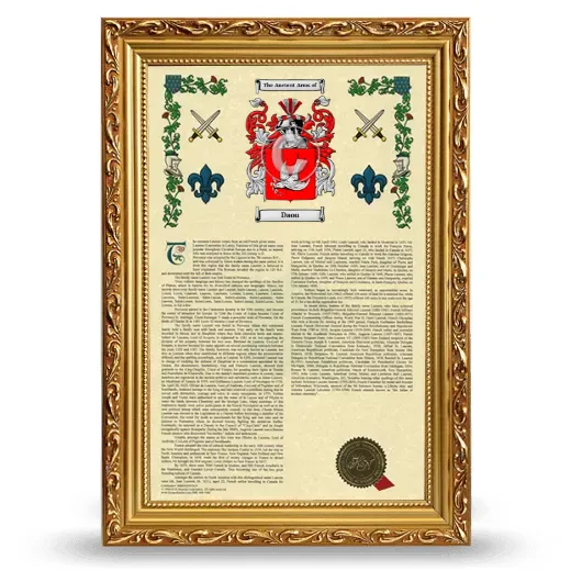 Daou Armorial History Framed - Gold