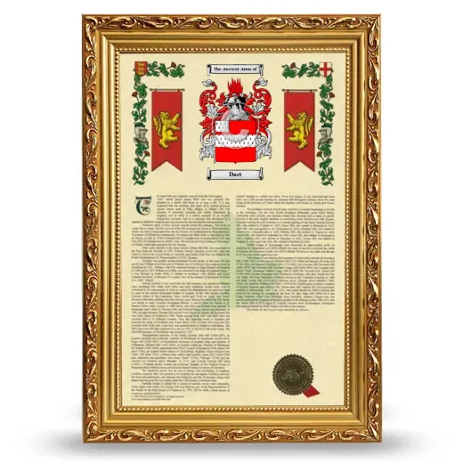 Dart Armorial History Framed - Gold