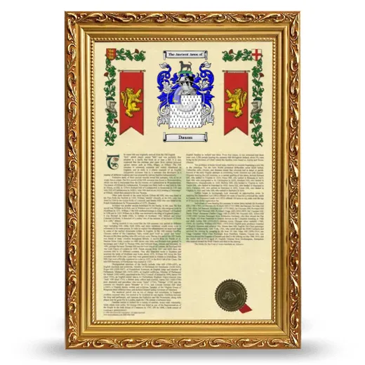 Dason Armorial History Framed - Gold