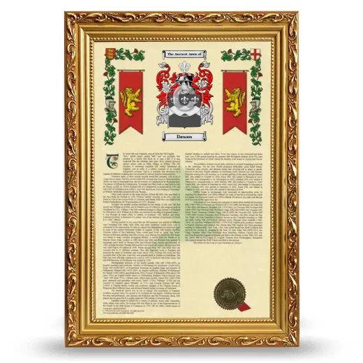 Dawan Armorial History Framed - Gold
