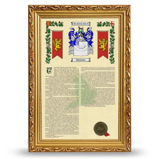 Dawsown Armorial History Framed - Gold