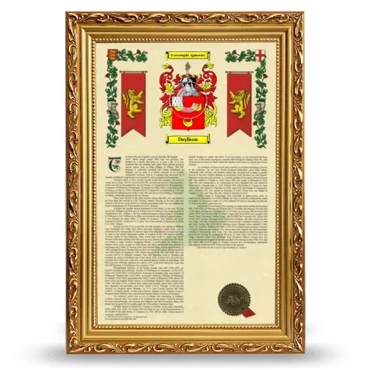 Daylison Armorial History Framed - Gold