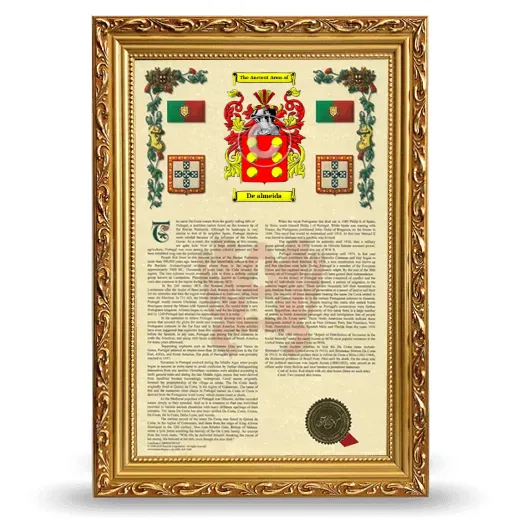 De almeida Armorial History Framed - Gold