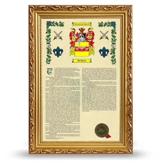 De bussy Armorial History Framed - Gold