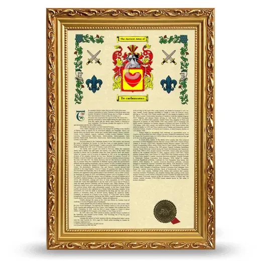 De carbonneau Armorial History Framed - Gold