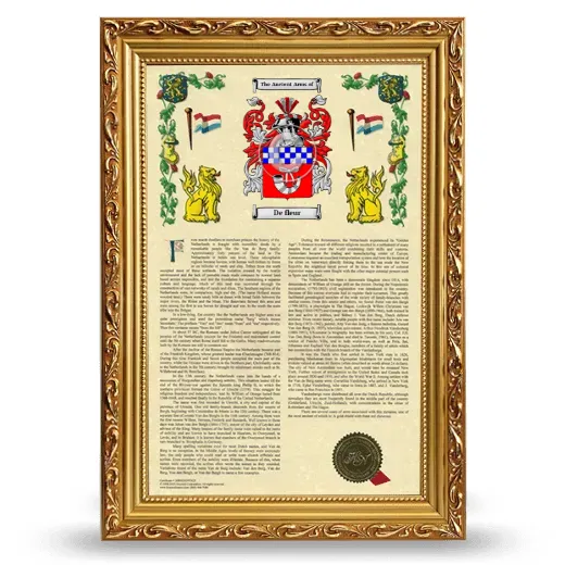 De fleur Armorial History Framed - Gold