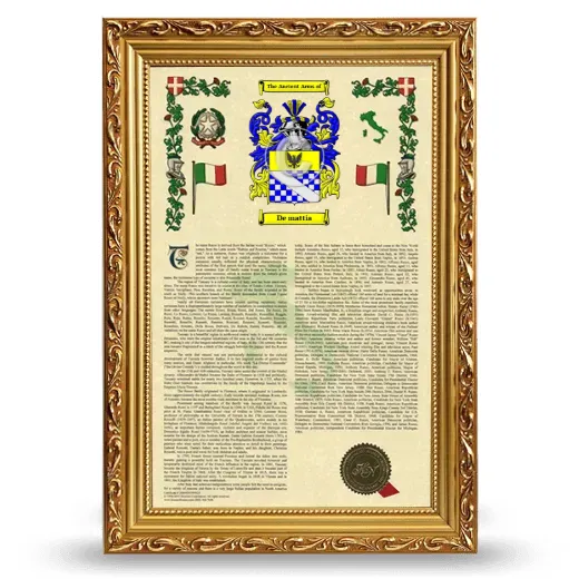 De mattia Armorial History Framed - Gold