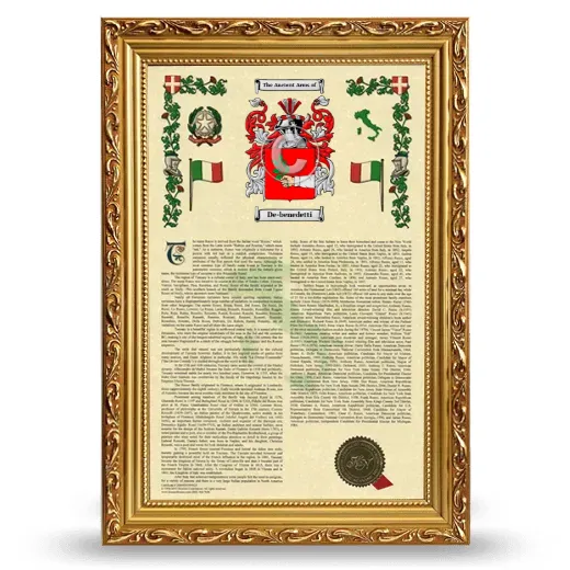 De-benedetti Armorial History Framed - Gold