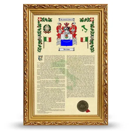 De-rosa Armorial History Framed - Gold