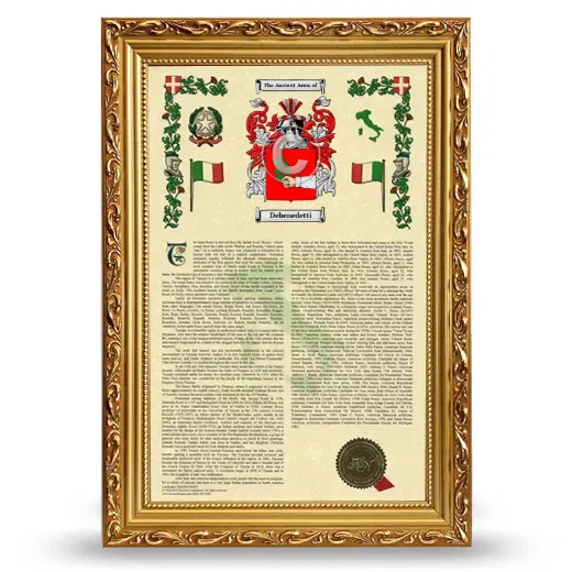 Debenedetti Armorial History Framed - Gold