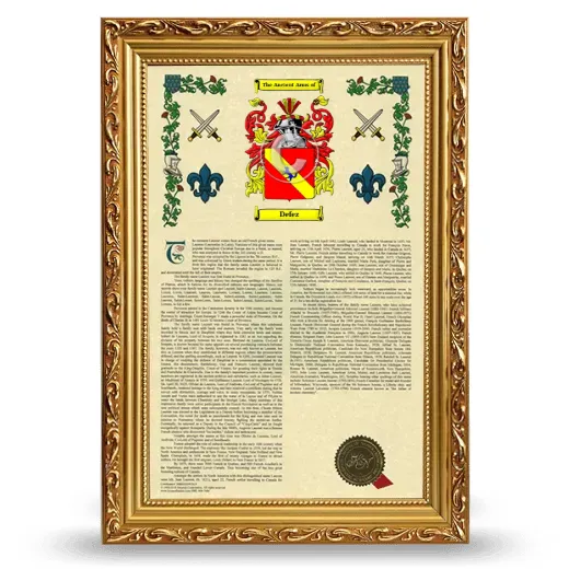 Defez Armorial History Framed - Gold