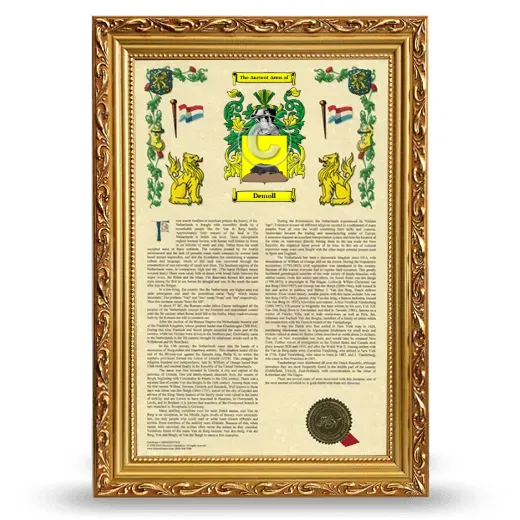 Demoll Armorial History Framed - Gold