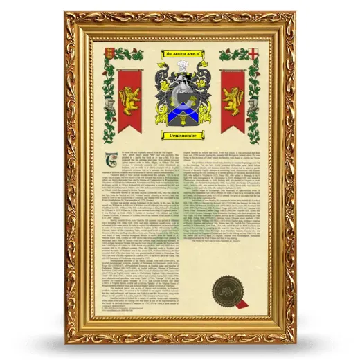 Denisoombe Armorial History Framed - Gold
