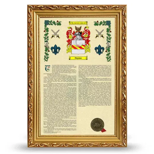 Deponz Armorial History Framed - Gold