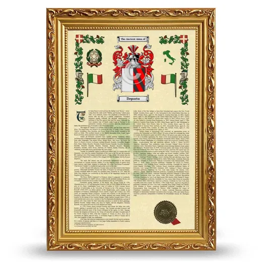 Deporto Armorial History Framed - Gold