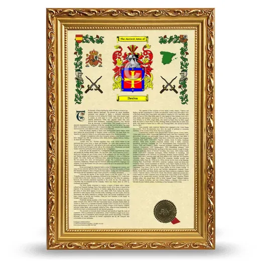 Deriva Armorial History Framed - Gold