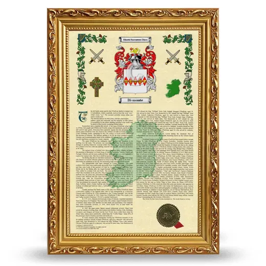 Di-monte Armorial History Framed - Gold
