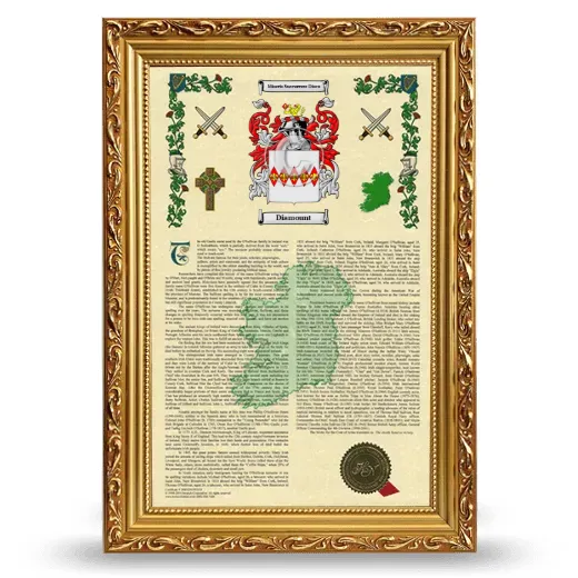Diamount Armorial History Framed - Gold