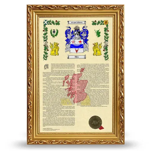 Dics Armorial History Framed - Gold