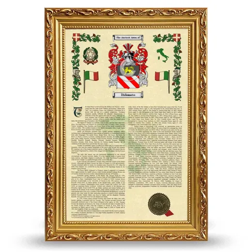 Didonato Armorial History Framed - Gold