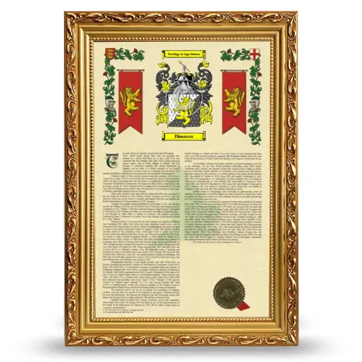 Dimmox Armorial History Framed - Gold