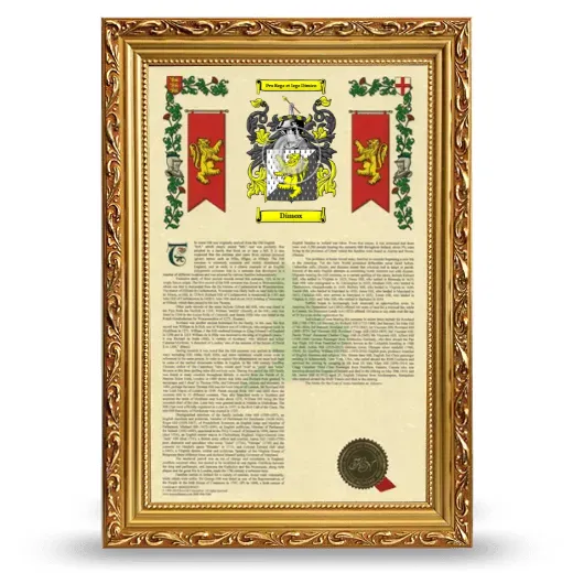 Dimox Armorial History Framed - Gold