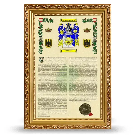 Dittrich Armorial History Framed - Gold