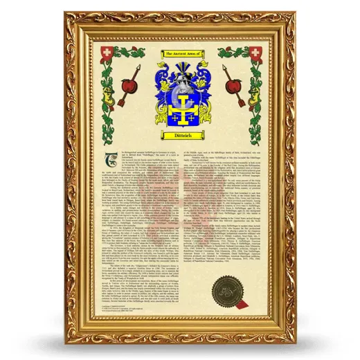 Dittrich Armorial History Framed - Gold