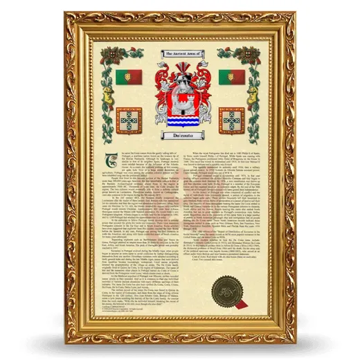 Do'couto Armorial History Framed - Gold