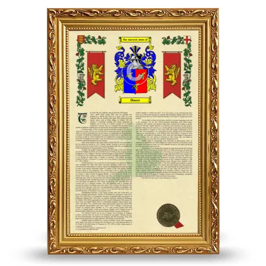 Doare Armorial History Framed - Gold