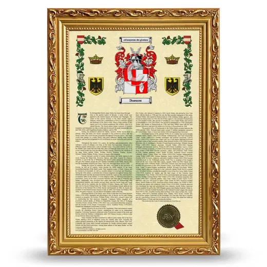 Doerrer Armorial History Framed - Gold