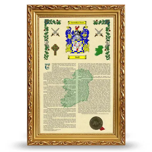 Doill Armorial History Framed - Gold
