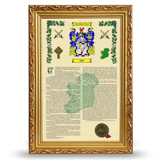 Dole Armorial History Framed - Gold