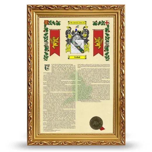 Dolink Armorial History Framed - Gold