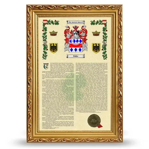 Dolor Armorial History Framed - Gold