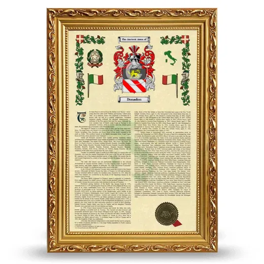 Donadon Armorial History Framed - Gold