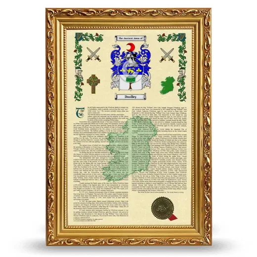 Doolley Armorial History Framed - Gold