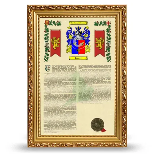 Doorey Armorial History Framed - Gold