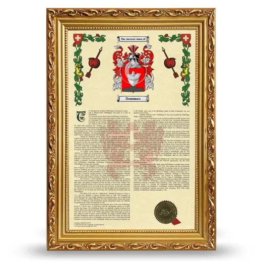 Doorman Armorial History Framed - Gold