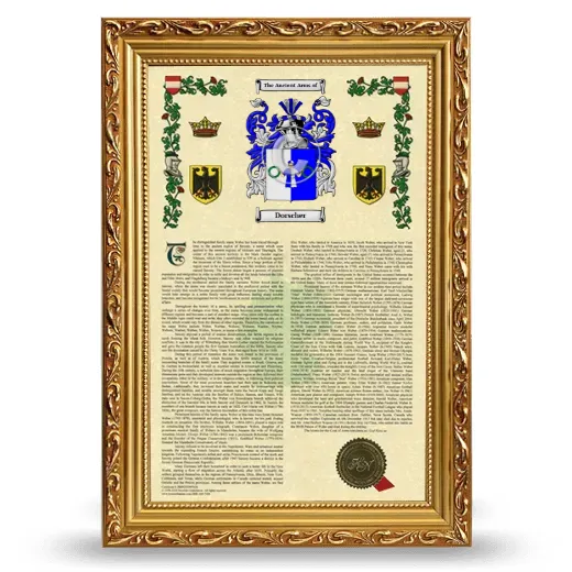 Dorscher Armorial History Framed - Gold