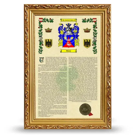 Dossy Armorial History Framed - Gold
