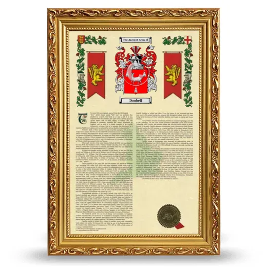 Doubell Armorial History Framed - Gold