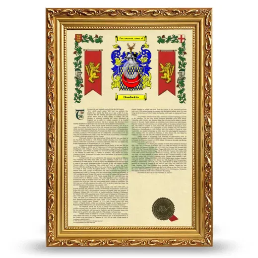 Dowbekin Armorial History Framed - Gold
